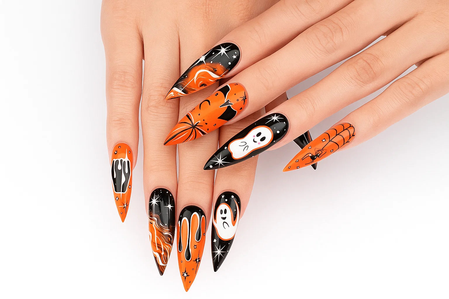Spooky Glow Halloween Nail Set