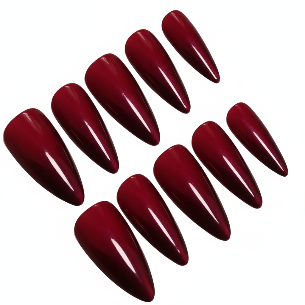 Blood Red Cat Eye Press-On Nails