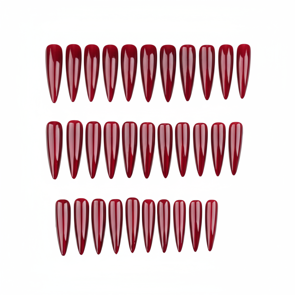 Blood Red Cat Eye Press-On Nails