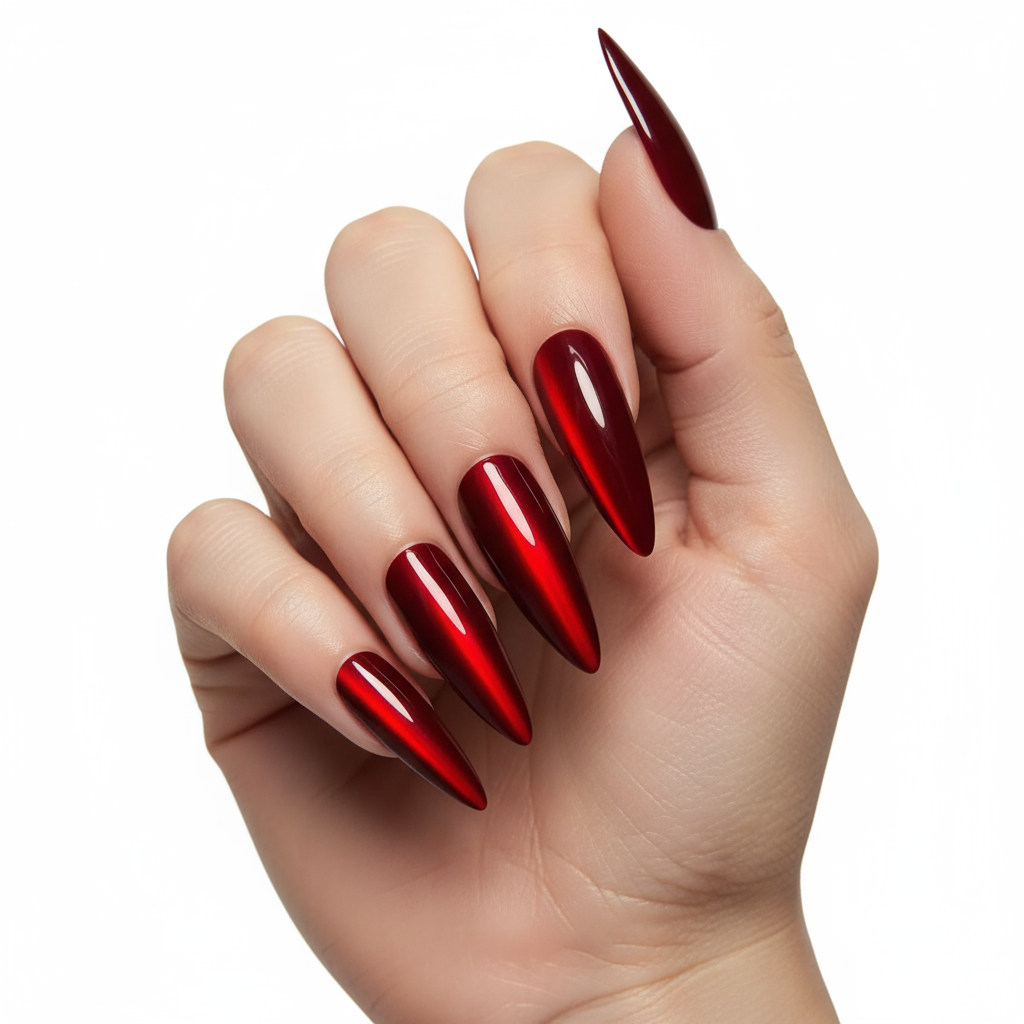 Blood Red Cat Eye Press-On Nails