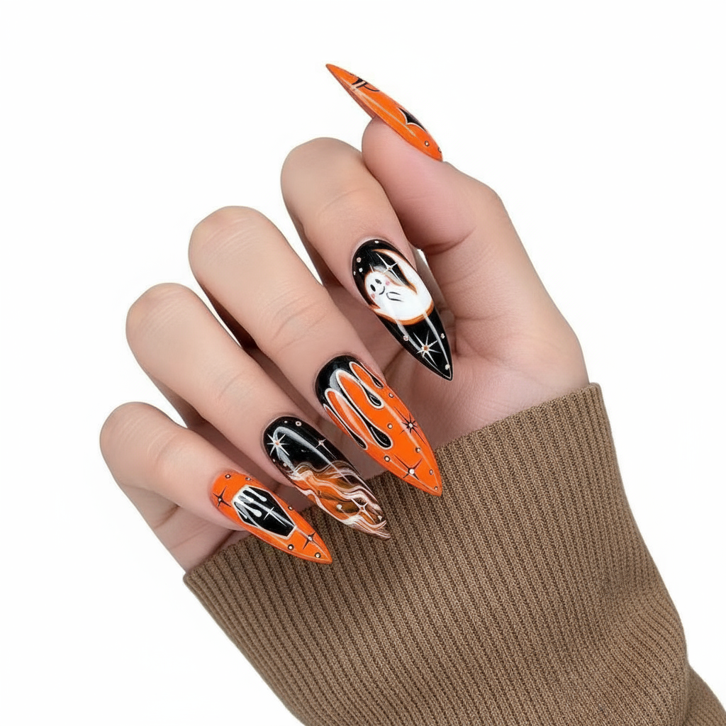 Spooky Glow Halloween Nail Set